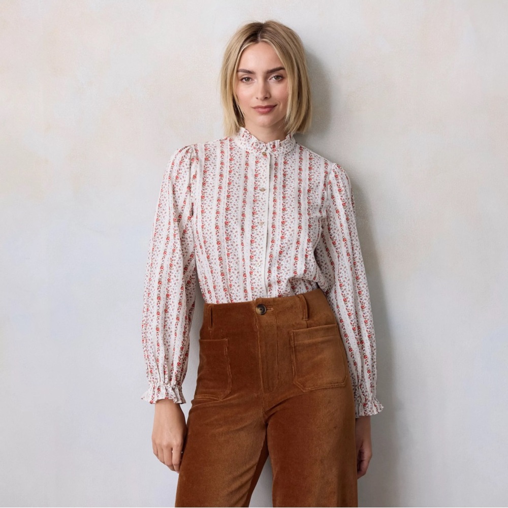 Women's LC Lauren Conrad Ruffle Collar Layering Shirt NWT